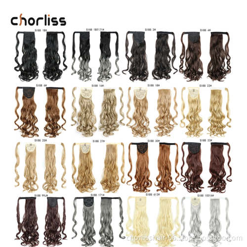 Wholesale Hot Sale Chorliss Natural Indian Virgin Cheveux Afro Curly Hair Ponytail For Black Women Synthetic Ponytail Extensions